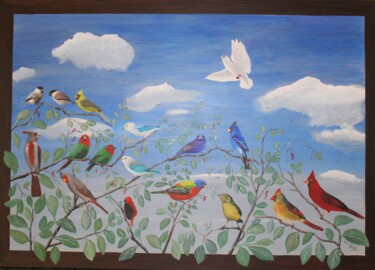 Painting titled "papes, cardinaux et…" by Laurence De Chabot, Original Artwork, Acrylic Mounted on Wood Stretcher frame