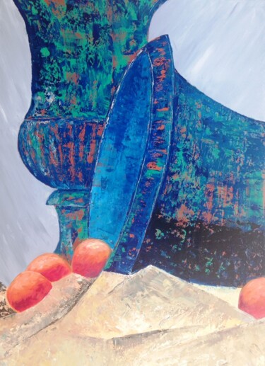 Peinture intitulée "Coupe de fruits ren…" par Lydie Thamalet - De Meyer, Œuvre d'art originale, Huile Monté sur Châssis en b…