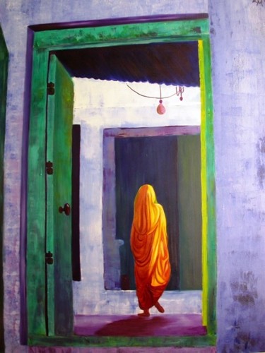 Painting titled "Marocaine" by Lydie Thamalet - De Meyer, Original Artwork