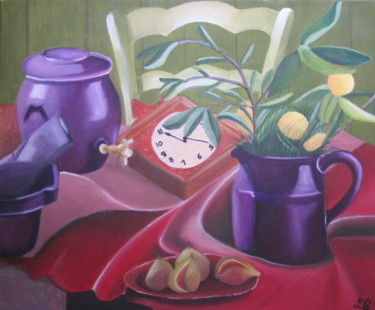 Painting titled "Table de provence" by Laure Cornillac, Original Artwork, Oil