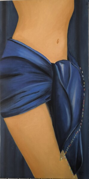 Картина под названием "SAUNA" - Laure Cornillac, Подлинное произведение искусства, Масло