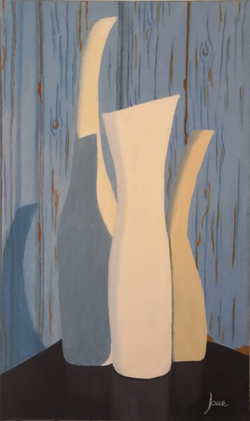 Картина под названием "VASES" - Laure Cornillac, Подлинное произведение искусства, Масло
