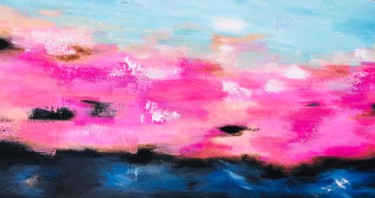 Painting titled "Pink and blue" by Liloka, Original Artwork, Acrylic