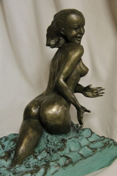 Sculpture titled "JEUX D'EAU" by Le Cann, Original Artwork, Metals