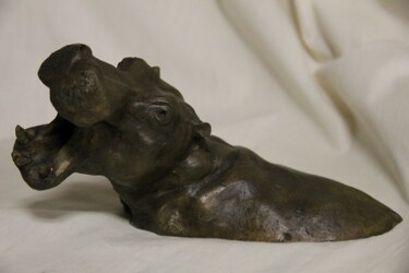Escultura titulada "jeune hippopotame d…" por Le Cann, Obra de arte original, Otro