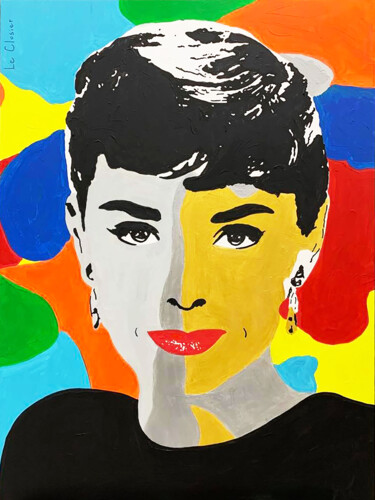 Painting titled "AUDREY" by Le Closier, Original Artwork, Acrylic Mounted on Wood Stretcher frame