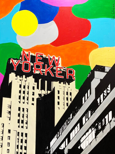 Painting titled "NEW YORKER" by Le Closier, Original Artwork, Acrylic Mounted on Wood Stretcher frame