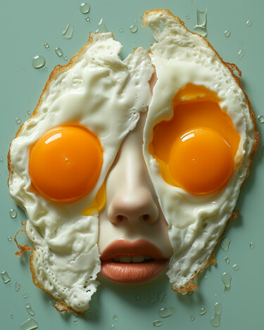 Fotografia intitolato "Dos huevos por favor" da Le Mask, Opera d'arte originale, Fotografia manipolata