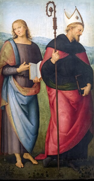 Pintura intitulada "Saint Jean l’Évangé…" por Le Pérugin, Obras de arte originais, Óleo