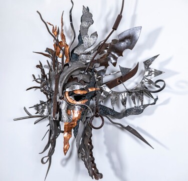 Escultura titulada "Masque de gladiateur" por Le Petit Juan, Obra de arte original, Metales