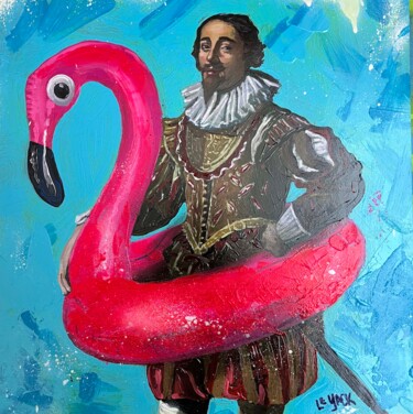 Pittura intitolato "Vélasquez Flamingos…" da Le Yack, Opera d'arte originale, Acrilico
