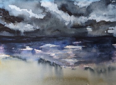 Painting titled "The Storm" by Léa Bruel, Original Artwork, Watercolor