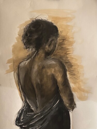 Painting titled "Exposition Manon" by Oksana Célas, Original Artwork, Charcoal