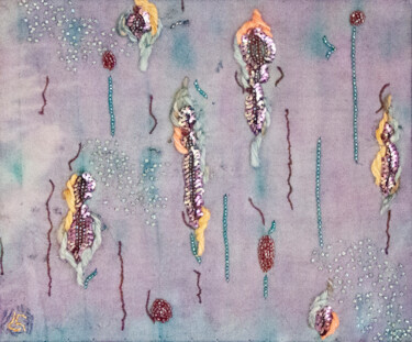 "Lichens" başlıklı Tekstil Sanatı Léa Coutureau tarafından, Orijinal sanat, Nakış Karton üzerine monte edilmiş