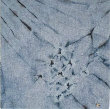 Textile Art με τίτλο "Etoile noire" από Léa Coutureau, Αυθεντικά έργα τέχνης, Ύφασμα Τοποθετήθηκε στο Ξύλινο πάνελ