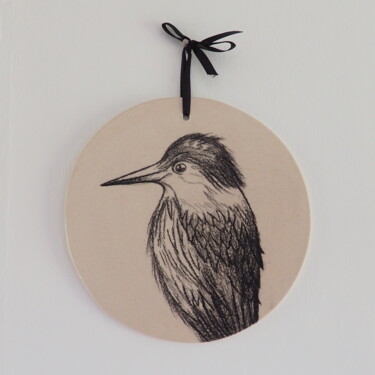 Design intitulée "Oiseau" par Léa Croison, Œuvre d'art originale, Émail