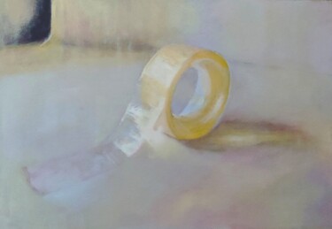 Painting titled "Adhesive Tape" by Lea Laboy, Original Artwork, Oil