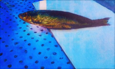 Painting titled "Fish" by Lea Laboy, Original Artwork, Oil