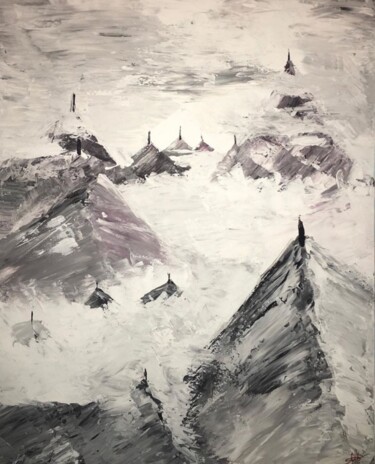「fairy mountains」というタイトルの絵画 Lea Margueriteによって, オリジナルのアートワーク, アクリル
