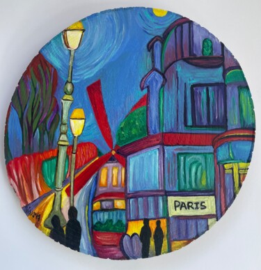 Malerei mit dem Titel "Paris" von Léa Missana, Original-Kunstwerk, Öl