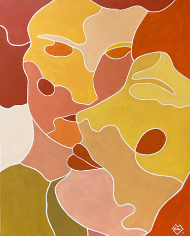 Peinture intitulée "Aime-moi" par Léa Mongiat, Œuvre d'art originale, Acrylique Monté sur Châssis en bois