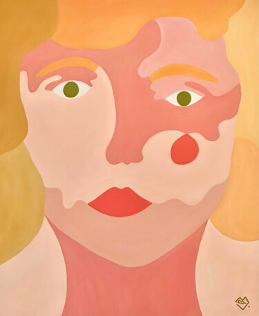 Картина под названием "Douceur" - Léa Mongiat, Подлинное произведение искусства, Акрил Установлен на Деревянная рама для нос…
