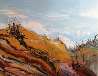 Painting titled "Parc yellowstone ap…" by Lea Monnier Art, Original Artwork, Acrylic