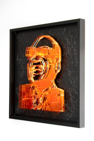 Γλυπτική με τίτλο "RAY CHARLES" από Lea Poncharal, Αυθεντικά έργα τέχνης, Πλαστική ύλη Τοποθετήθηκε στο Ξύλινο φορείο σκελετό
