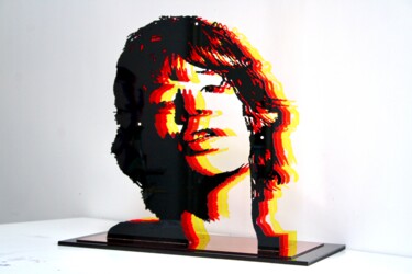 Скульптура под названием "MICK JAGGER" - Lea Poncharal, Подлинное произведение искусства, Пластмасса