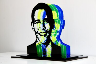 雕塑 标题为“BARACK OBAMA POP” 由Lea Poncharal, 原创艺术品, 塑料