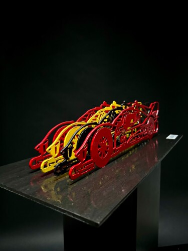 Sculpture titled "Ferrari 499p" by Lea Poncharal, Original Artwork, Stainless Steel