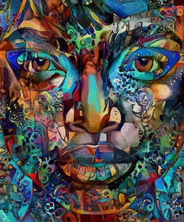 Tour du monde - Mix media on panel - 70x58 cm-Unique Painting titled "Tour du monde - Mix…" by L.Roche, Original Art, Acrylic