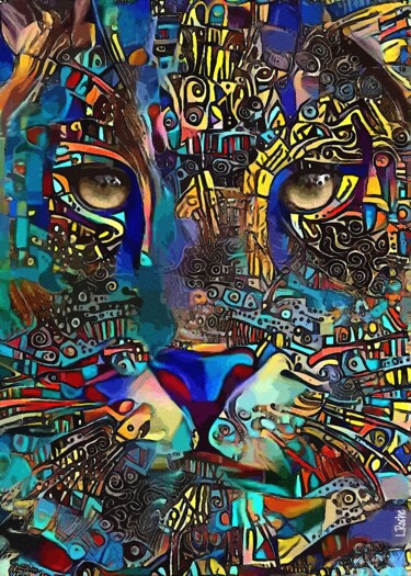 Fabulous Léo - Mix media on panel - 70x50 cm-Unique Peinture intitulée "Fabulous Léo - Mix…" par L.Roche, Œuvre d'art originale, Acrylique