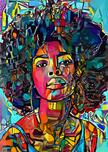 Painting titled "Missy pelo - Mix me…" by L.Roche, Original Art, 2D Digital Work