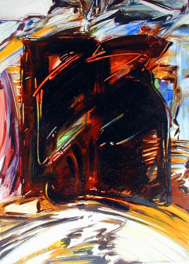 Peinture intitulée "falaise 1" par Gilles Guilbert, Œuvre d'art originale, Huile
