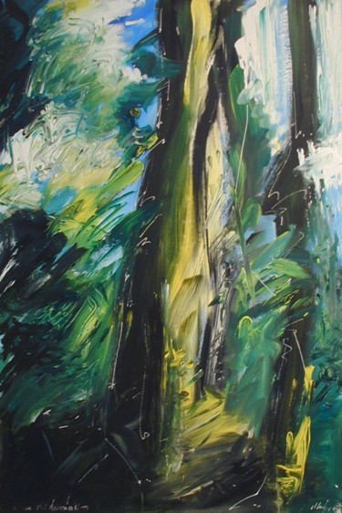 Peinture intitulée "arbre dans la foret" par Gilles Guilbert, Œuvre d'art originale