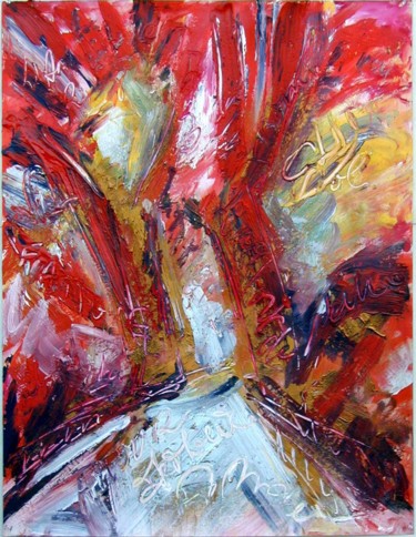 Peinture intitulée "arbres rouges 2" par Gilles Guilbert, Œuvre d'art originale