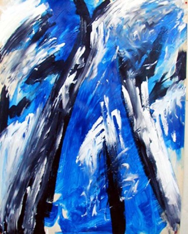 Peinture intitulée "arbres bleu 1" par Gilles Guilbert, Œuvre d'art originale