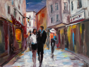 Stroll Painting titled "Stroll" by Leah Larisa Bunshaft (DIZLARKA), Original Art, Acrylic