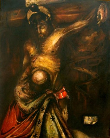 Pintura titulada "EL DESCENDIMIENTO" por Alexander Leal Cid, Obra de arte original, Oleo