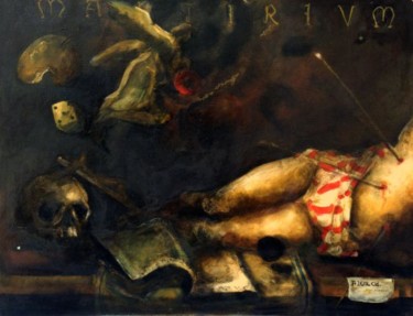 Painting titled "EL EXTASIS DE SAN S…" by Alexander Leal Cid, Original Artwork, Oil