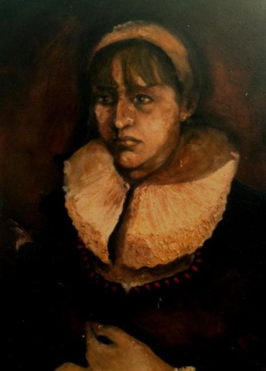 Painting titled "RETRATO DE IRINA CO…" by Alexander Leal Cid, Original Artwork, Oil