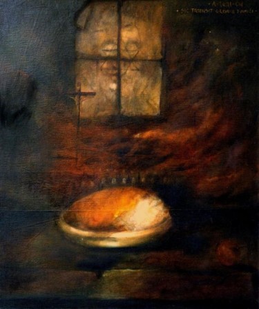 Painting titled "SIC TRANSIT GLORIA…" by Alexander Leal Cid, Original Artwork, Oil
