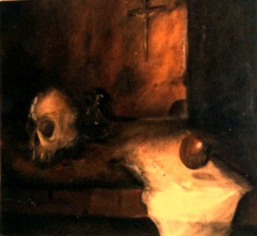 Painting titled "BODEGON" by Alexander Leal Cid, Original Artwork, Oil