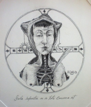 Dibujo titulada "Sola Sapientia In S…" por Alexander Leal Cid, Obra de arte original, Tinta