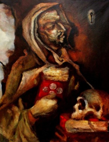 Painting titled "ST.JUAN DE LA CRUZ" by Alexander Leal Cid, Original Artwork, Oil