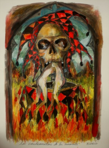 Pintura titulada "La danse macabre- l…" por Alexander Leal Cid, Obra de arte original, Otro