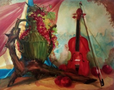 Pintura titulada "BODEGON DE FLANDES" por Alexander Leal Cid, Obra de arte original, Oleo