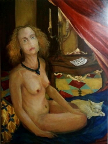 Painting titled "EURIDICE" by Alexander Leal Cid, Original Artwork, Oil