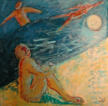 Peinture intitulée "Bain de nuit" par Ileana Haber, Œuvre d'art originale